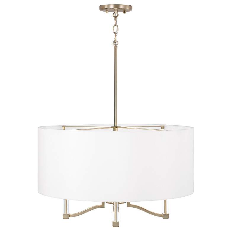 Image 4 Capital Ingrid 24" Wide Matte Brass 4-Light Drum Pendant more views