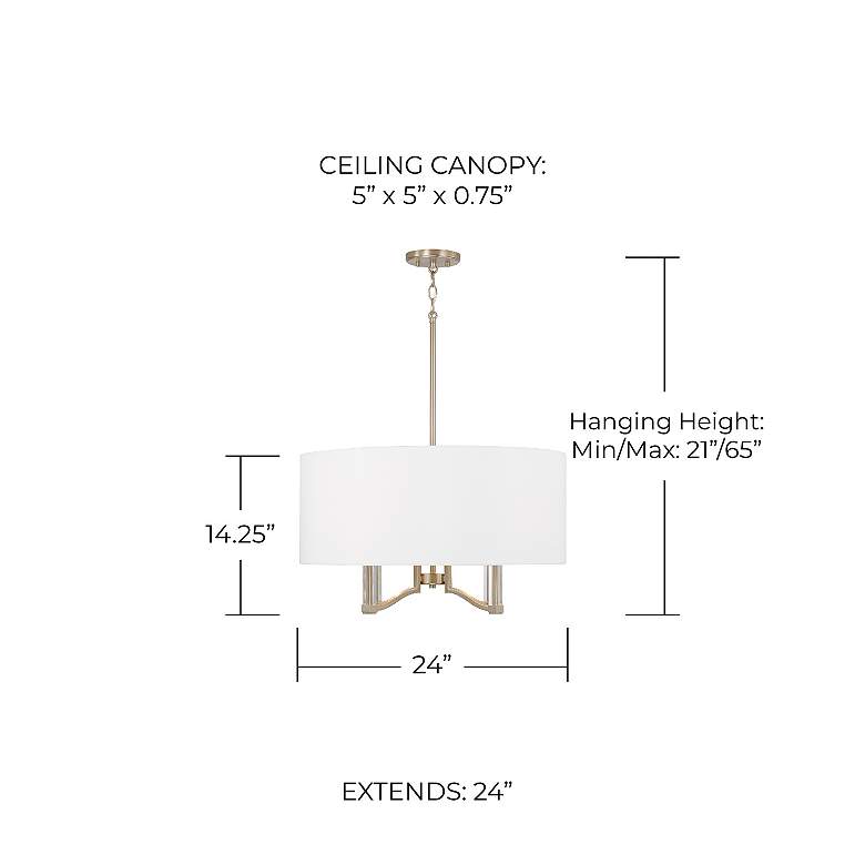 Image 5 Capital Ingrid 24" Wide Matte Brass 4-Light Drum Pendant more views