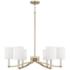 Capital Ingrid 32" Wide Matte Brass 6-Light Shade Chandelier