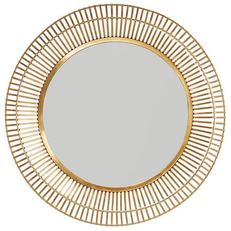 Image 1 Capital Inverness Matte Brass 34" Round Wall Mirror