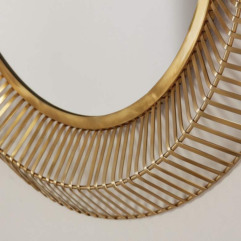 Image 2 Capital Inverness Matte Brass 34" Round Wall Mirror more views