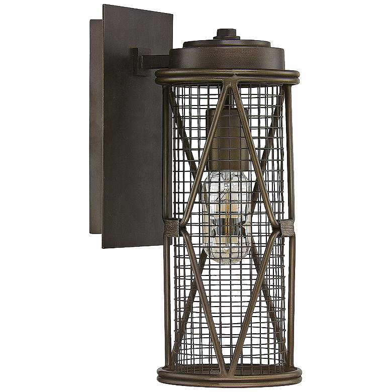 Image 1 Capital Jackson 13 1/4" H Oiled Bronze Cage Wall Sconce