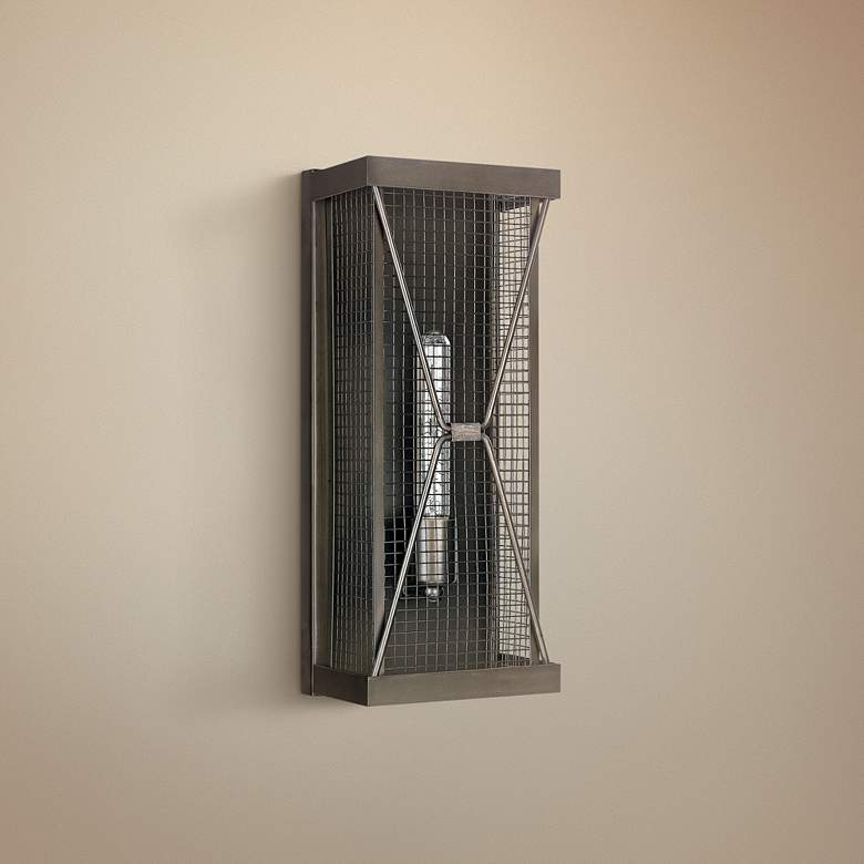 Image 1 Capital Jackson 17 3/4" High Bronze Cage Tall Wall Sconce
