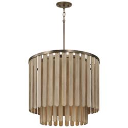 Capital Jada 24"W Dark Brass and Mango Wood Pendant Light
