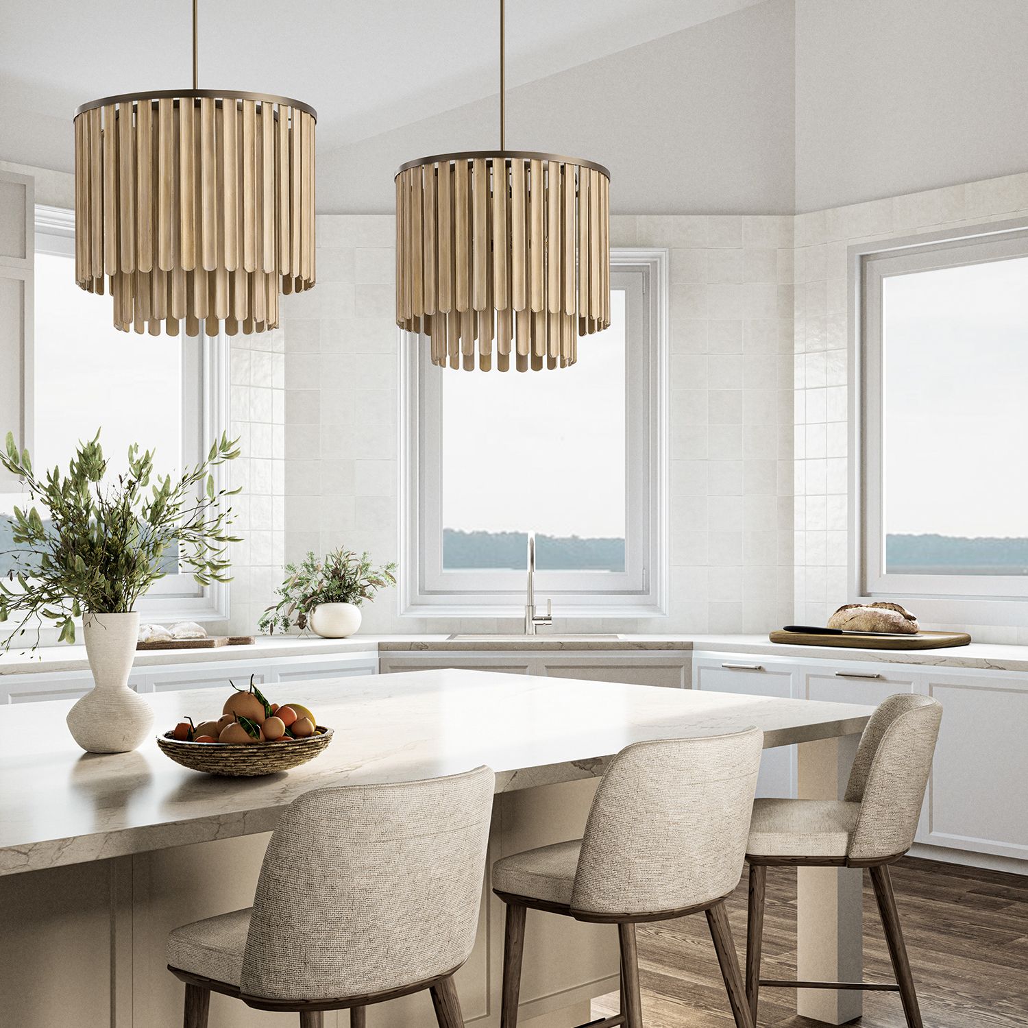 Capital Jada 24"W Dark Brass and Mango Wood Pendant Light