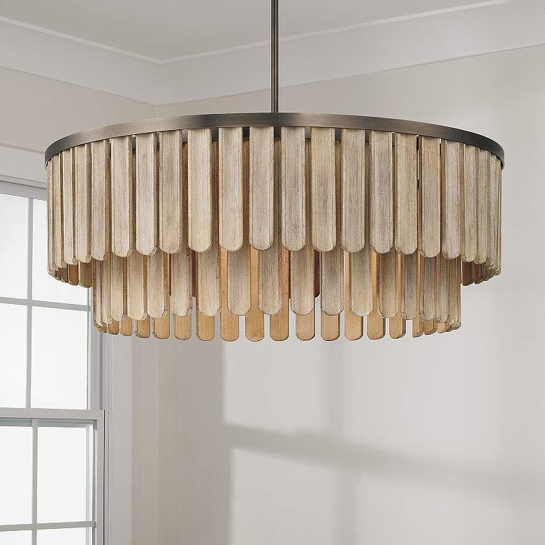 Image 1 Capital Jada 30" Wide Dark Brass 2-Layer Pendant Light