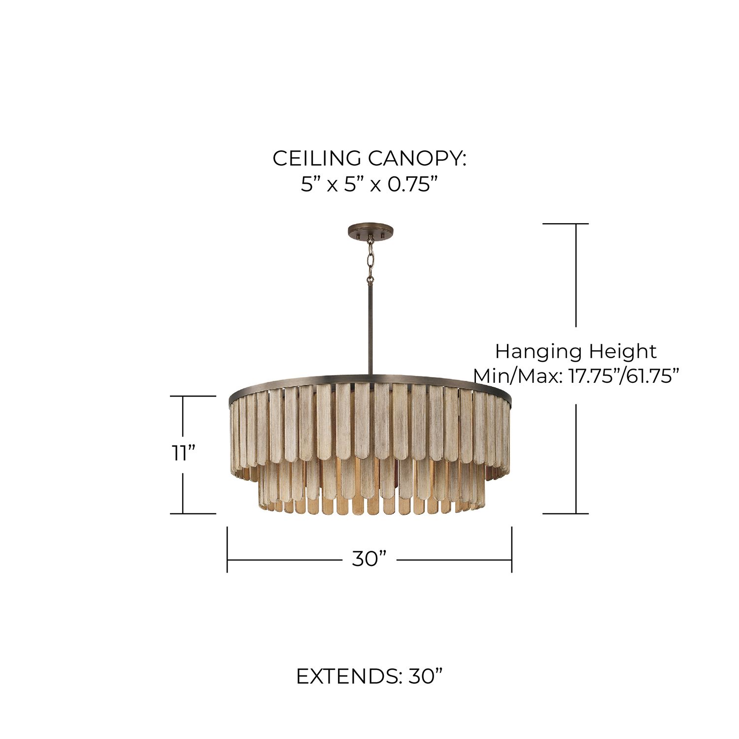 Image 5 Capital Jada 30" Wide Dark Brass 2-Layer Pendant Light more views