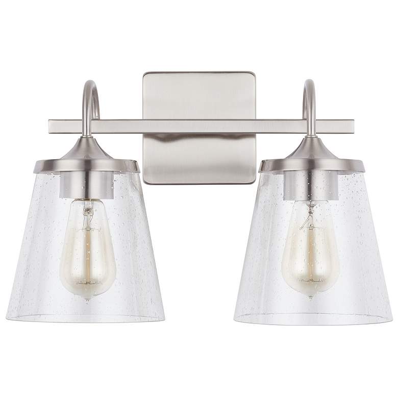 Image 1 Capital Jayne 10 1/2"H Brushed Nickel 2-Light Wall Sconce