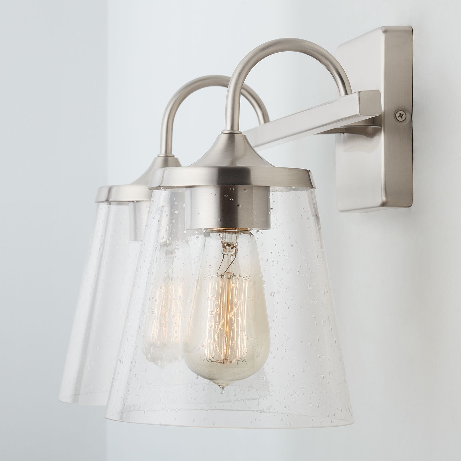 Image 3 Capital Jayne 10 1/2"H Brushed Nickel 2-Light Wall Sconce more views