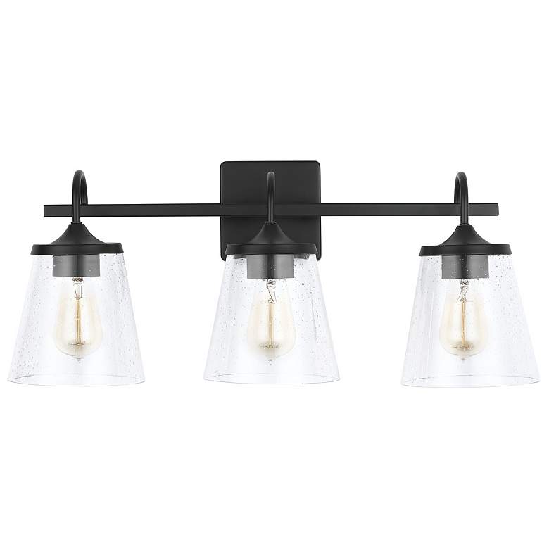 Image 1 Capital Jayne 24 1/4" Wide Matte Black 3-Light Bath Light