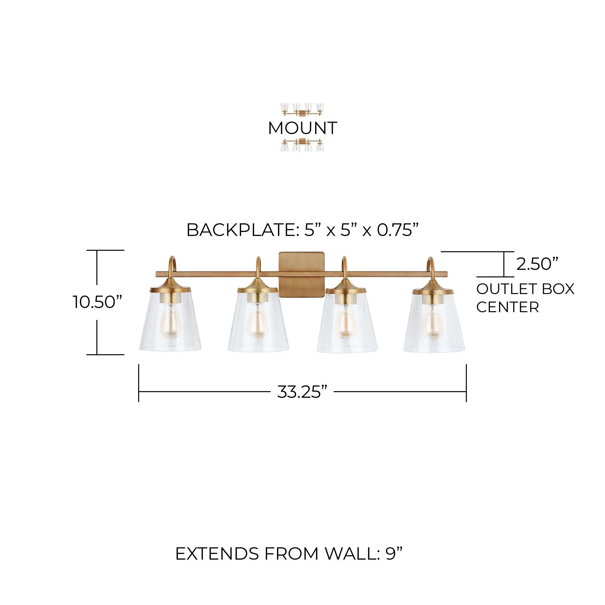 Image 4 Capital Jayne 33 1/4"W Aged Brass 4-Light Vanity Bath Light more views