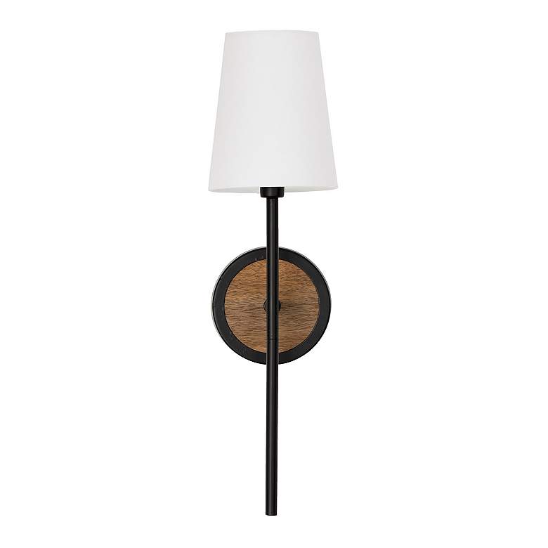 Image 4 Capital Jonah 20"H Matte Black and Light Wood Wall Sconce more views