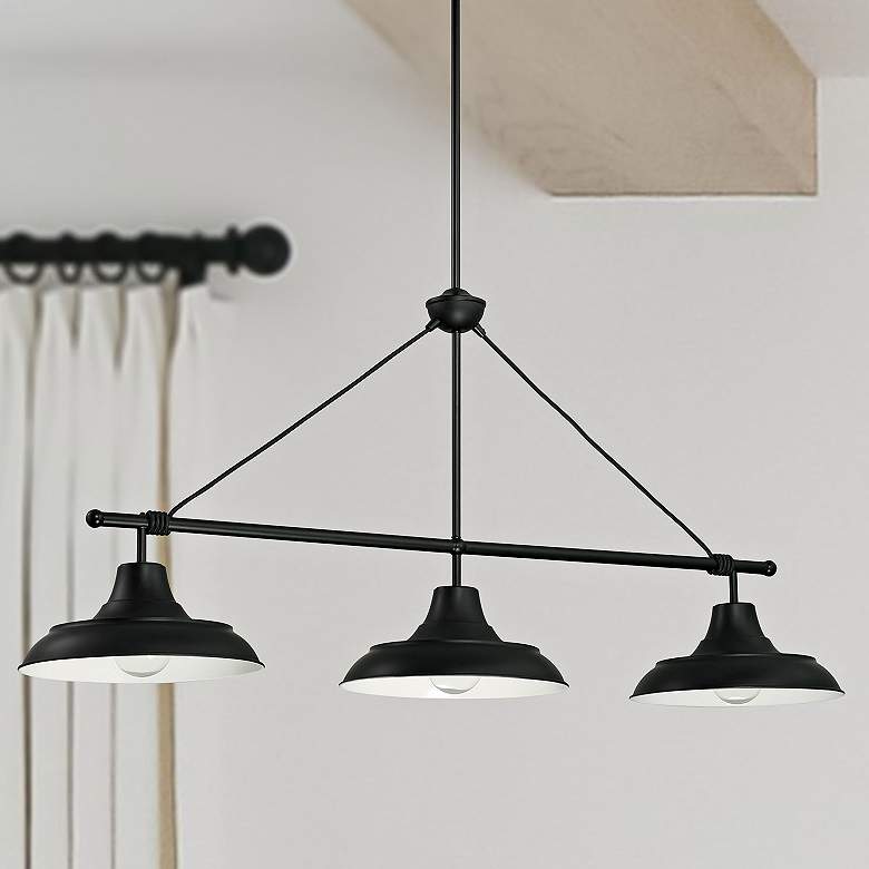 Image 1 Capital Jones 48" Wide Matte Black 3-Light Linear Chandelier