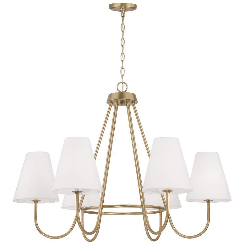 Image 2 Capital Julia 36" Wide Matte Brass 6-Light Chandelier
