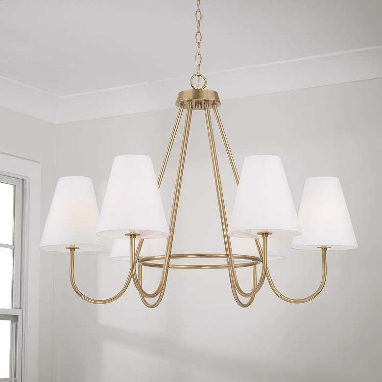 Image 1 Capital Julia 36" Wide Matte Brass 6-Light Chandelier