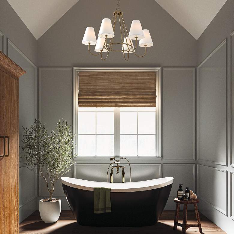 Image 3 Capital Julia 36" Wide Matte Brass 6-Light Chandelier more views