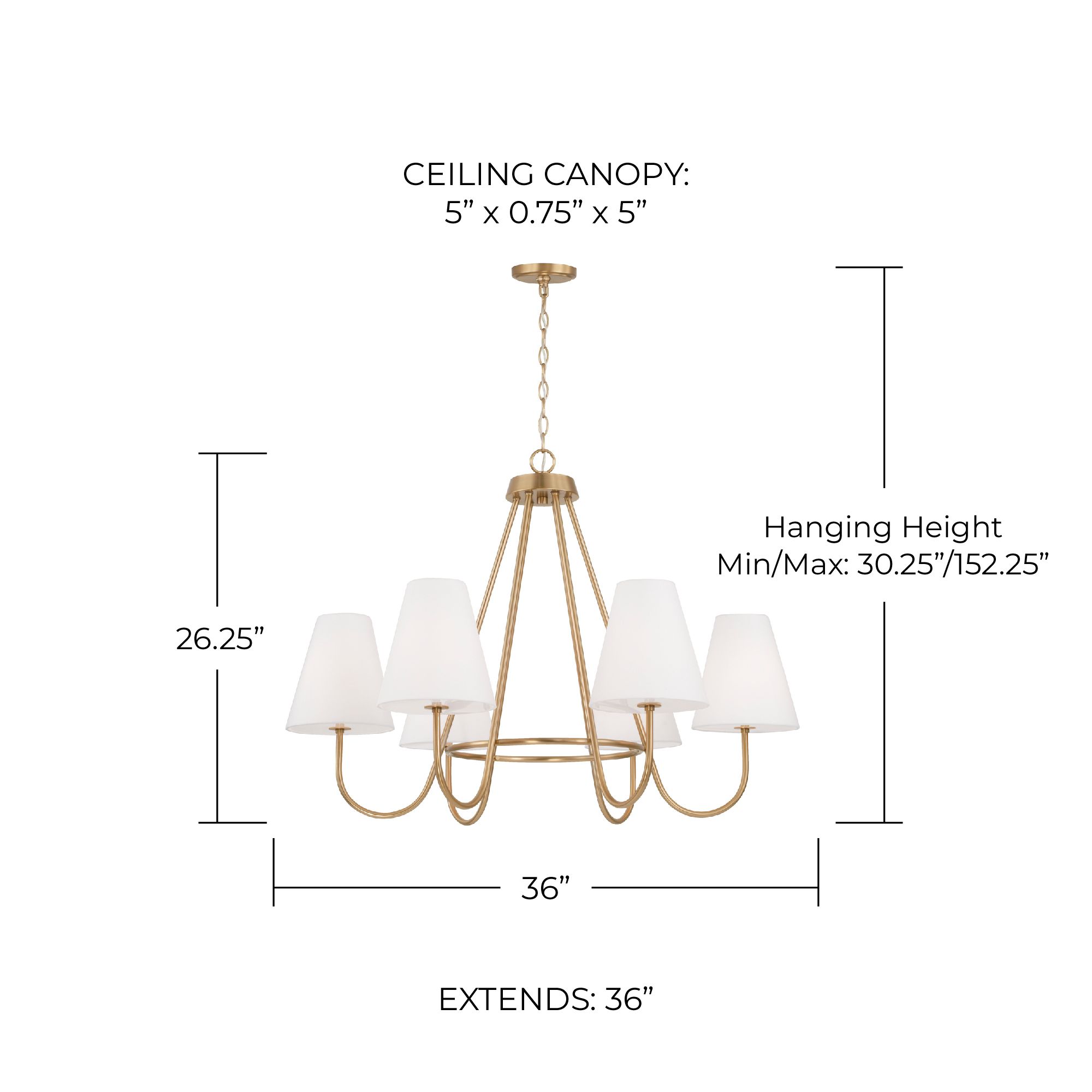 Capital Julia 36" Wide Matte Brass 6-Light Chandelier