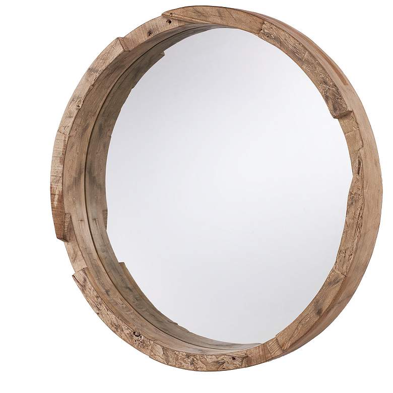 Image 1 Capital Julie 36" Natural Reclaimed Wood Round Wall Mirror