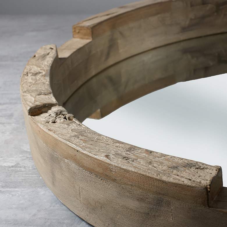 Image 2 Capital Julie 36" Natural Reclaimed Wood Round Wall Mirror more views