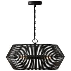 Capital Kaiya 22" Wide Matte Black 4-Light Pendant