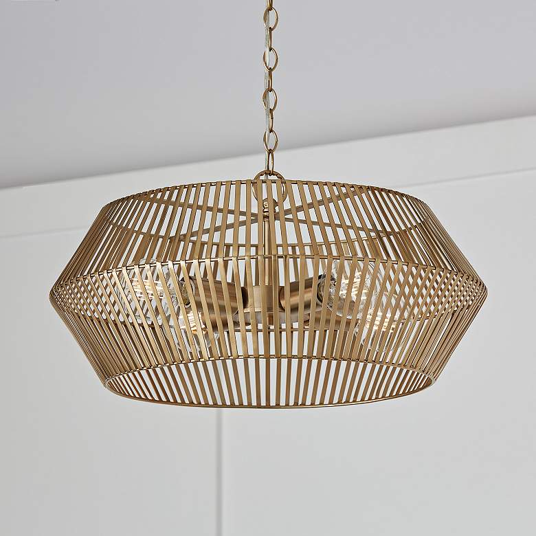 Image 5 Capital Kaiya 22" Wide Matte Brass 4-Light Pendant more views
