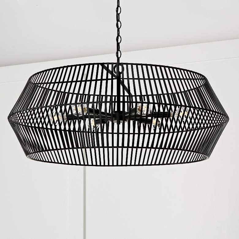 Image 1 Capital Kaiya 31" Wide Matte Black 6-Light Chandelier