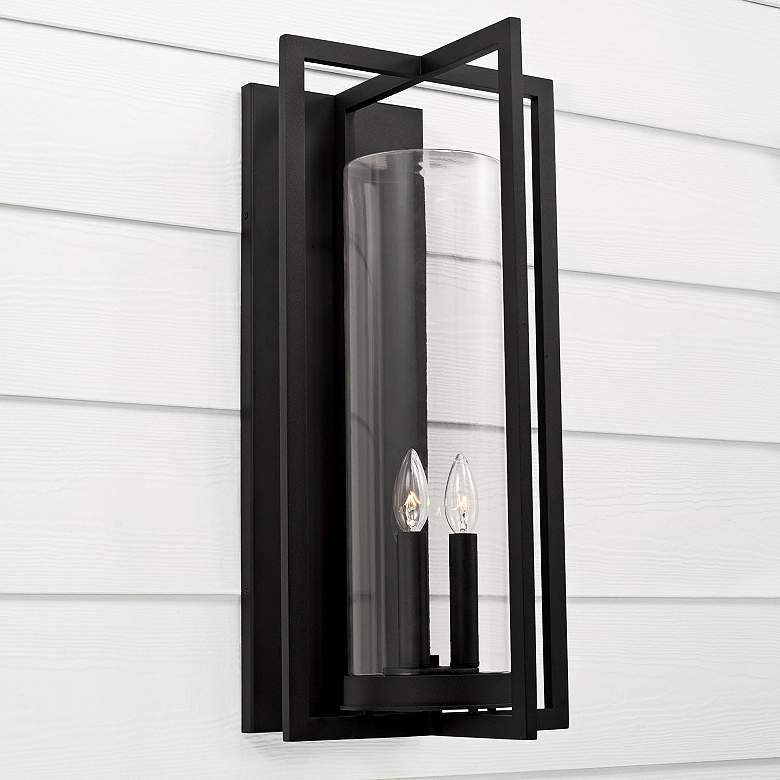 Image 2 Capital Kent 25" High Black 3-Light Outdoor Wall Light