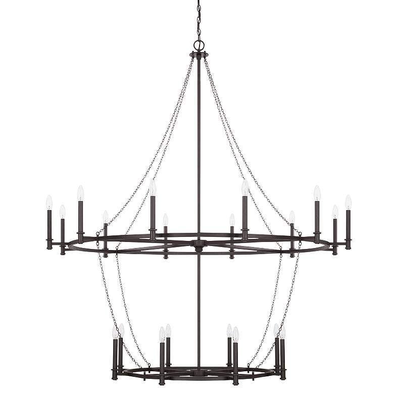 Image 1 Capital Lancaster 60" Wide Black Iron 20-Light Chandelier