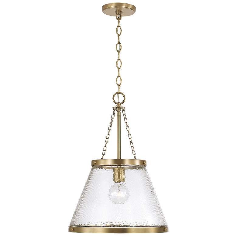 Image 2 Capital Landon 14 1/2" Wide Aged Brass Glass Cone Pendant Light