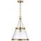 Capital Landon 14 1/2" Wide Aged Brass Glass Cone Pendant Light