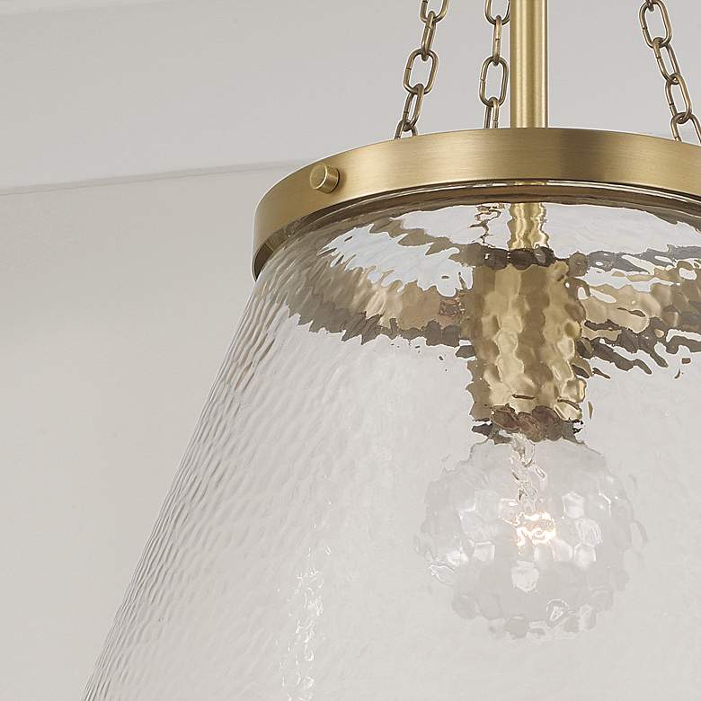 Image 3 Capital Landon 14 1/2" Wide Aged Brass Glass Cone Pendant Light more views