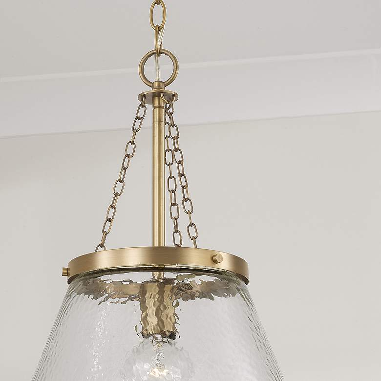 Image 4 Capital Landon 14 1/2" Wide Aged Brass Glass Cone Pendant Light more views