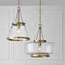 5_Capital Landon Cloche 19 3/4" Wide Aged Brass Pendant more views