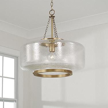Capital Landon Cloche 19 3/4" Wide Aged Brass Pendant