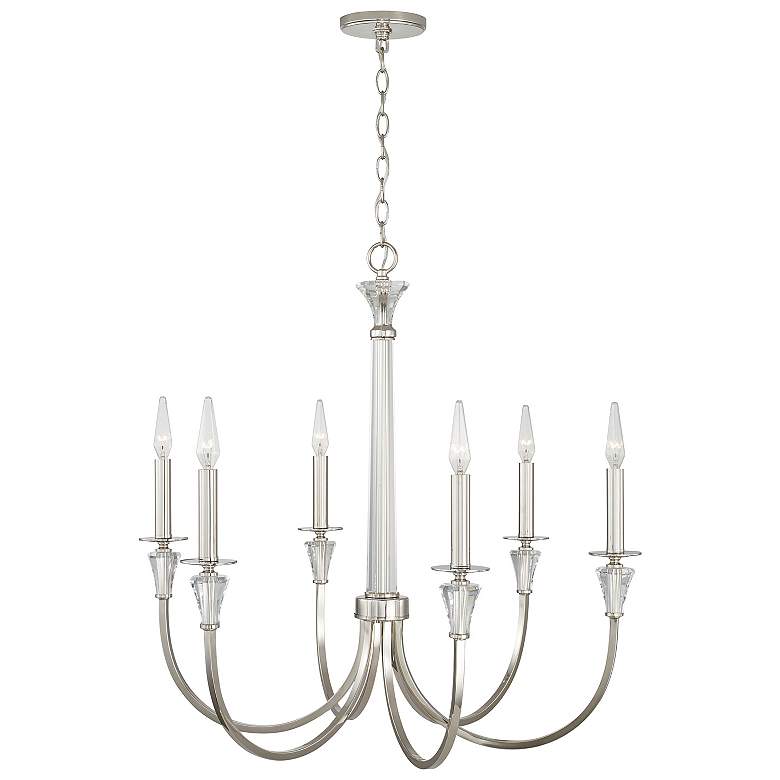 Image 4 Capital Laurent 30" Wide Polished Nickel 6-Light Chandelier more views