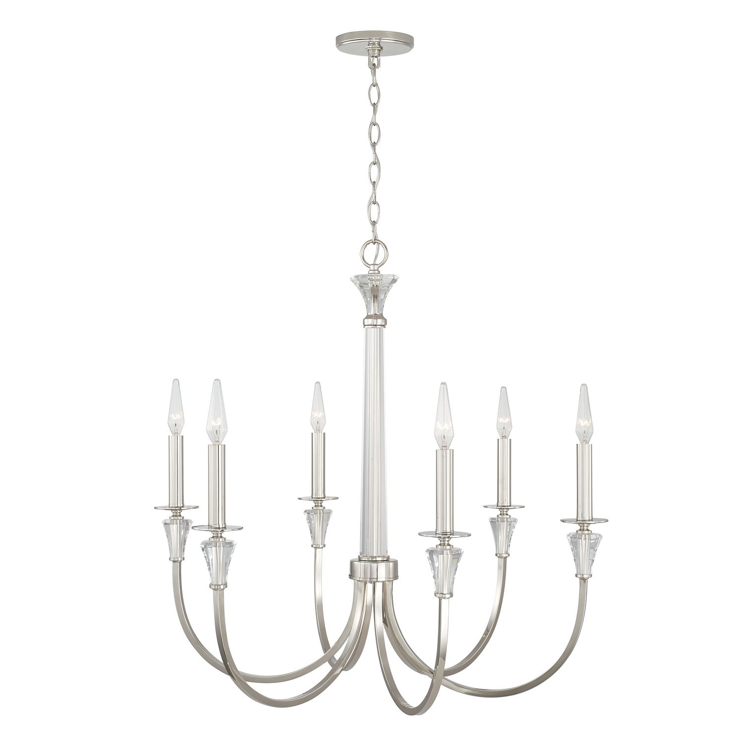 Image 5 Capital Laurent 30" Wide Polished Nickel 6-Light Chandelier more views