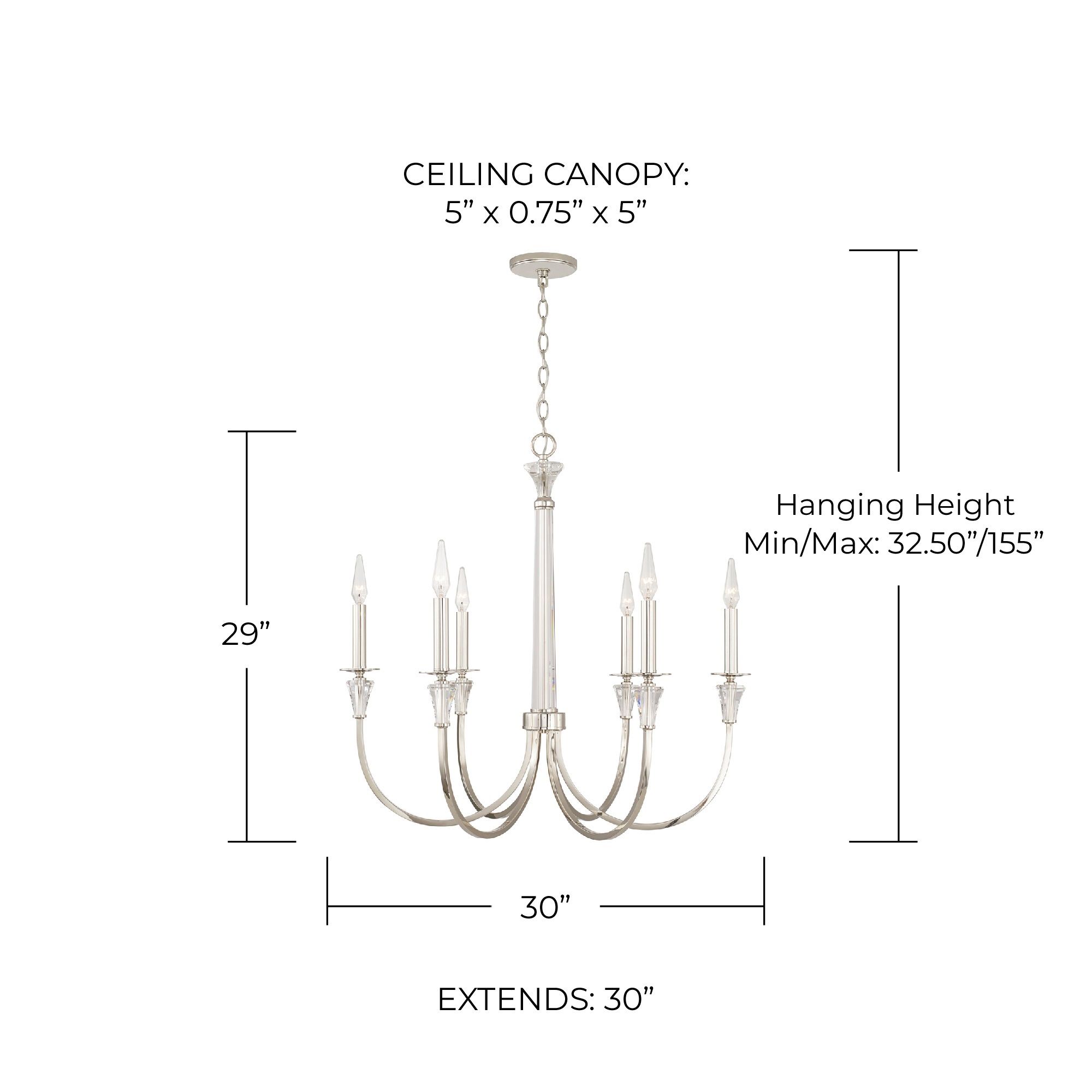 Image 6 Capital Laurent 30" Wide Polished Nickel 6-Light Chandelier more views