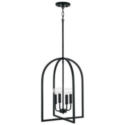 Capital Lawson 16" Wide Matte Black 4-Light Foyer Pendant