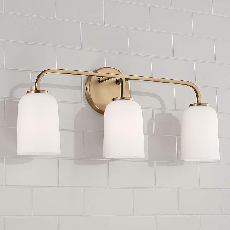 Image 1 Capital Lawson 23 1/2" Wide Aged Brass 3-Light Bath Light