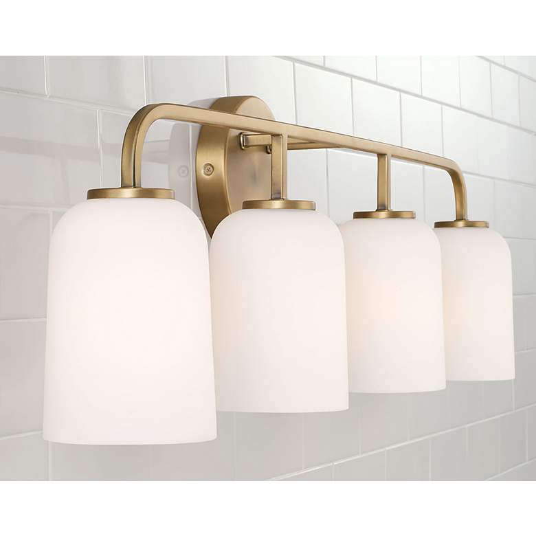 Image 3 Capital Lawson 32 1/4" Wide Aged Brass 4-Light Bath Light more views