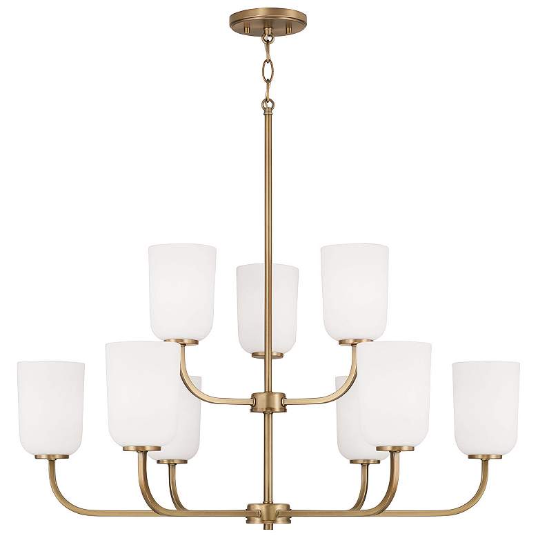 Image 1 Capital Lawson 32" Wide Aged Brass 9-Light Chandelier