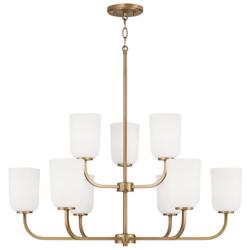 Capital Lawson 32" Wide Aged Brass 9-Light Chandelier