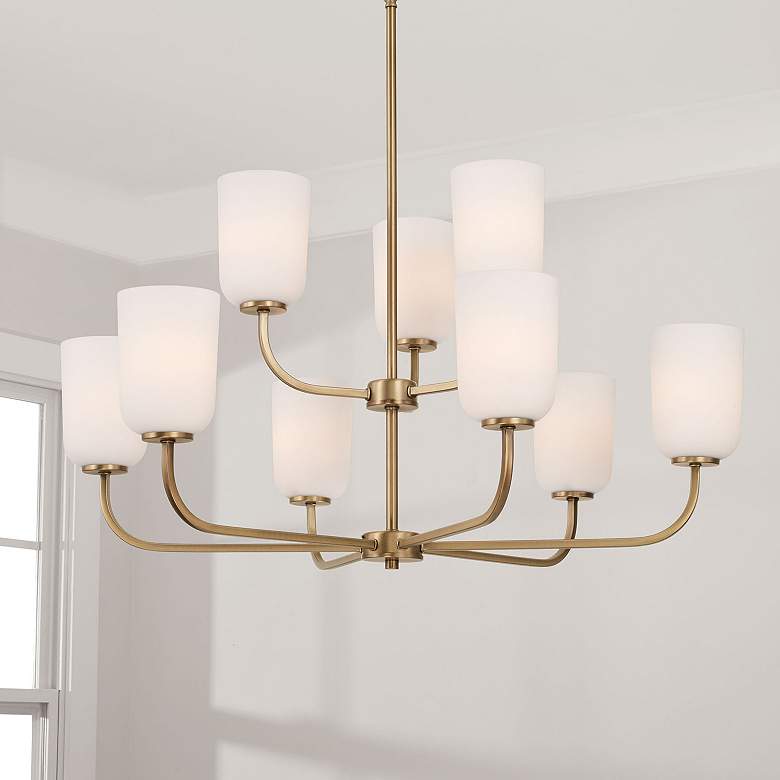 Image 1 Capital Lawson 32" Wide Aged Brass 9-Light Chandelier