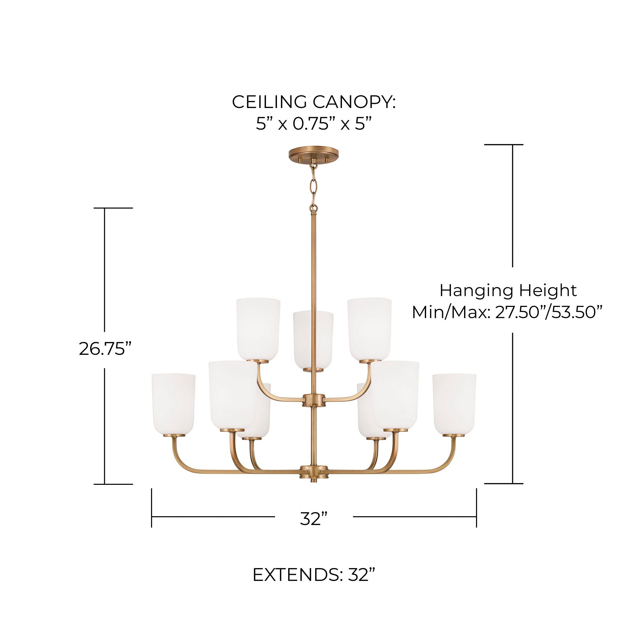 Image 5 Capital Lawson 32" Wide Aged Brass 9-Light Chandelier more views