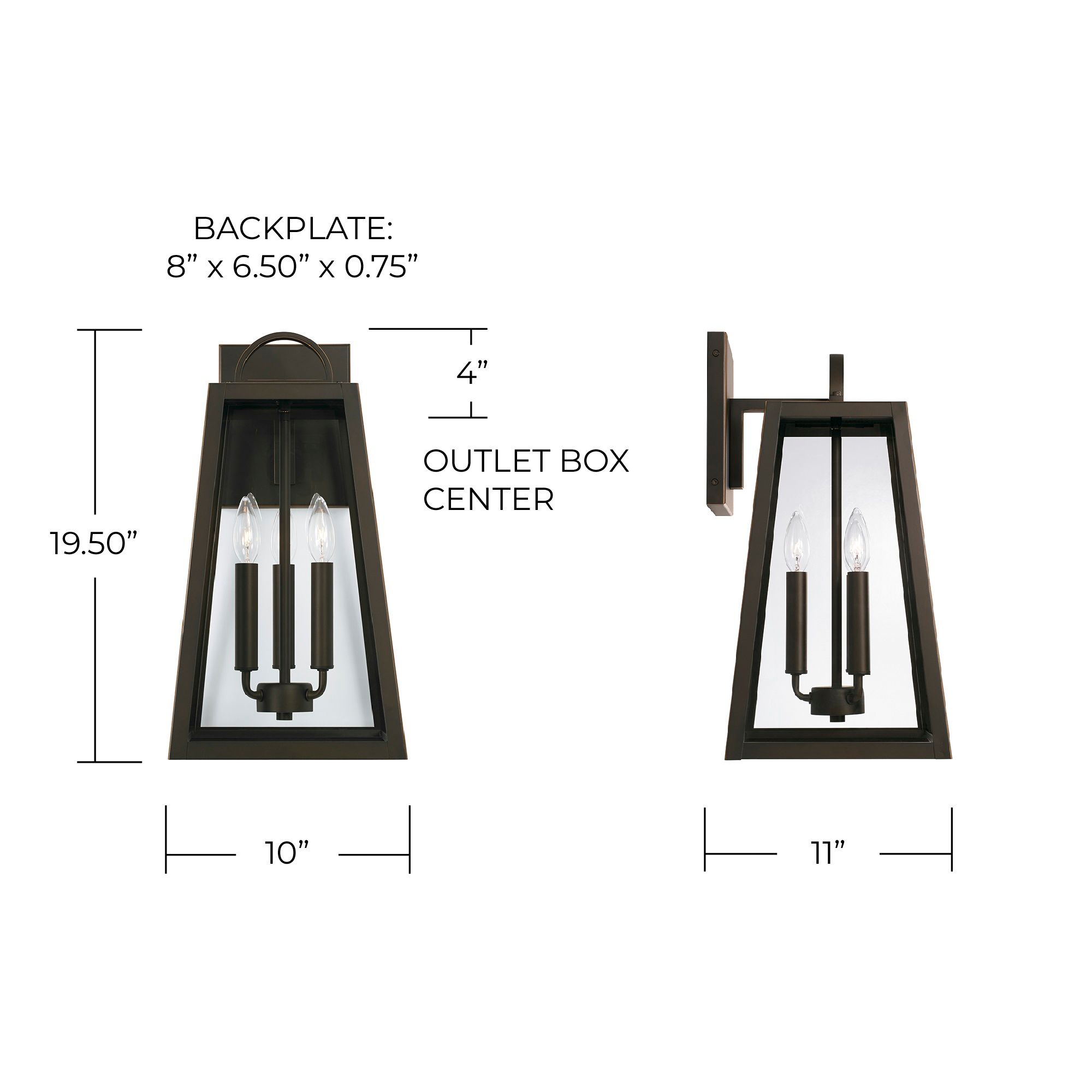 Image 6 Capital Leighton 19 1/2"H Black 3-Light Outdoor Wall Light more views