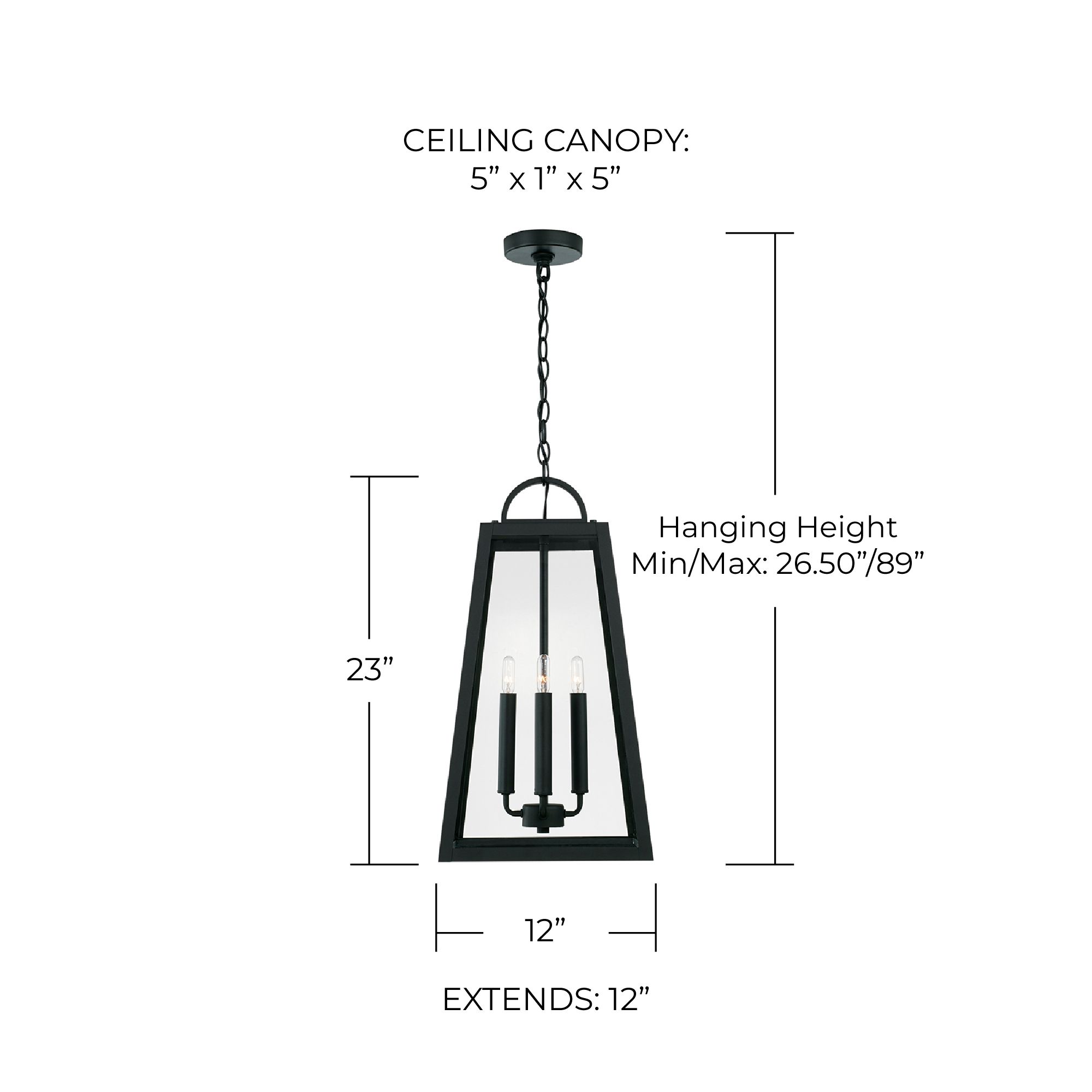 Image 5 Capital Leighton 23"H Black Aluminum 4-Light Outdoor Hanging Light more views
