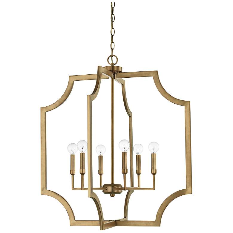 Image 2 Capital Lesley 27 3/4"W Aged Brass 6-Light Foyer Chandelier