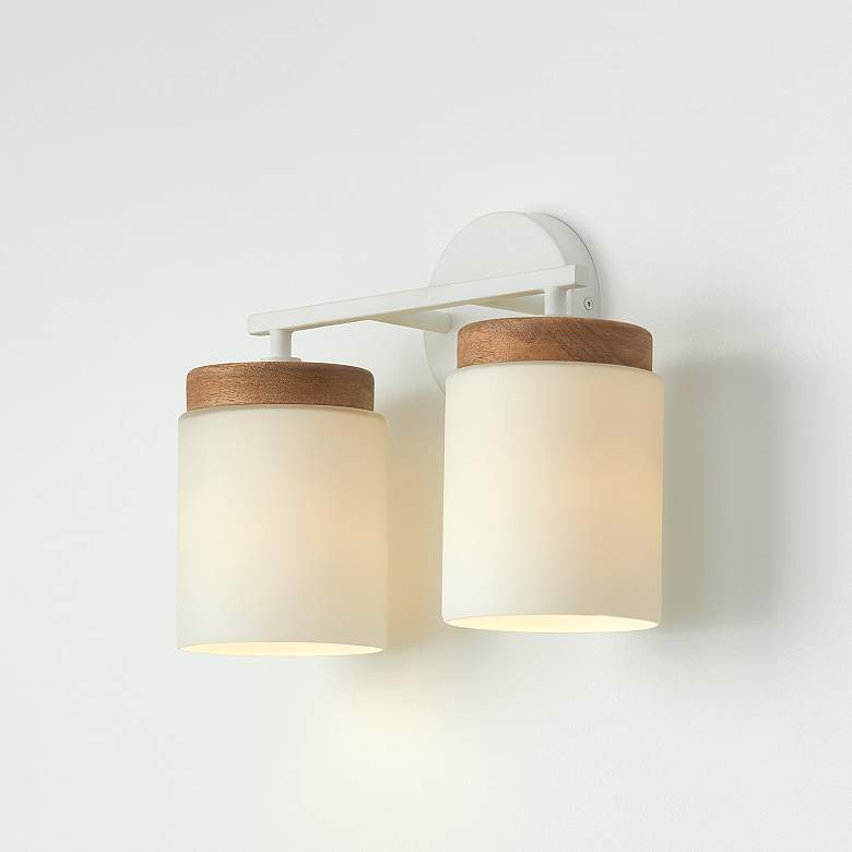 Image 1 Capital Liam 10 1/4" High Matte White 2-Light Wall Sconce