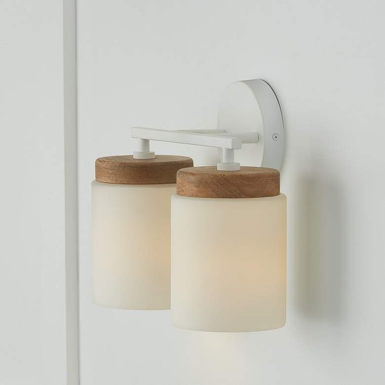 Image 3 Capital Liam 10 1/4" High Matte White 2-Light Wall Sconce more views