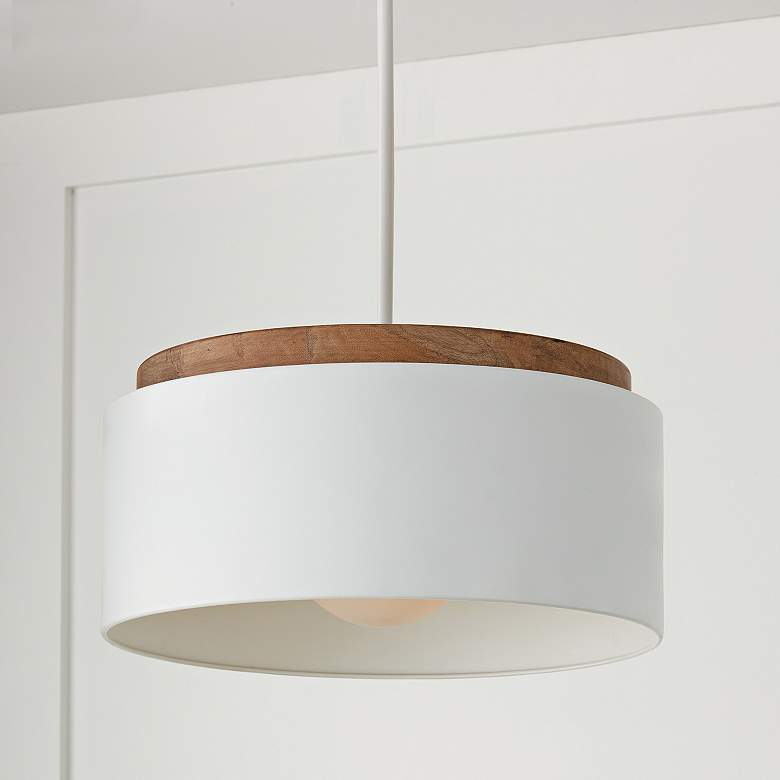 Image 2 Capital Liam 18" Wide White Drum Pendant Light